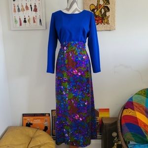 70s Vintage Long Sleeve Maxi Dress - A Mendel Collection